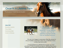 Tablet Screenshot of onceinalifetimefarm.com